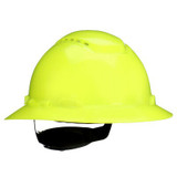 3M SecureFit Full Brim Hard Hat H-809SFV-UV, HiVis Yellow Vented 4-Pt Pressure Diffusion Ratchet Suspension w/ UVicator, 20ea/CS 94545