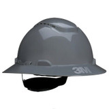 3M SecureFit Full Brim Hard Hat H-808SFV-UV, Grey, Vented, 4-Point Pressure Diffusion Ratchet Suspension with UVicator, 20ea/CS