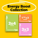 Post-it Super Sticky Notes 3432-SSAU, 3 in x 3 in (76 mm x 76 mm), Energy Boost 94871