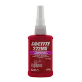 222MS Threadlocker, Low Strength/Small Screw, 0.5 m L, 1/4 in dia or Smaller, Loctite | Purple