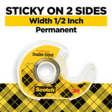 Scotch Double Sided Tape 137, 0.5 in x 450 in (12.7 mm x 11.4 m)