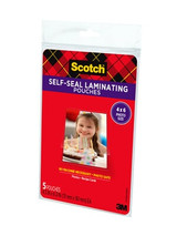 PL900G-SR Scotch Self-Sealing Laminating Pouches 4.3 in x 6.3 in (111 mm x 161 mm) Gloss Finish 4 x 6 Industrial 3M Products & Supplies | Green