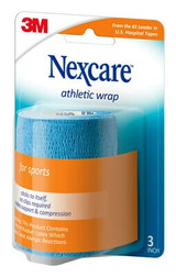 Nexcare No Hurt Wrap NHB-3, 3 in x 2.2 yd (76.2 mm x 2 m) unstretched, Industrial 3M Products & Supplies | Blue