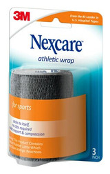 Nexcare No Hurt Wrap NHBK-3, 3 in x 2.2 yd (76.2 mm x 2 m) unstretched, Black Industrial 3M Products & Supplies