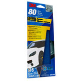 3M Blue Sandpaper 31576-6, 3 2/3 in X 9 in, 80 G, 6 Sheet/Pack, 20 Pack/Case