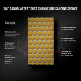 3M Sand Blaster Dust CHANNELING Sanding Sponge, 20908-120-UFS ,120 grit, 4 1/2 in x 2 1/2 x 1 in, 1/pack 39372 Industrial 3M Products & Supplies