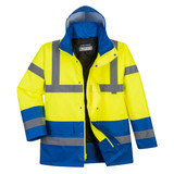 Portwest US466 Hi-Vis Contrast Traffic Jacket Yellow/Royal