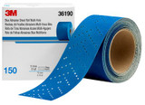 3M Hookit Abrasive Sheet Roll Multi-hole, 36190, 150, 2.75 in x 13 y, 4 cartons/case 36190 Industrial 3M Products & Supplies | Blue