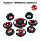 Scotch-Brite Clean and Strip XT Pro Extra Cut Disc, XC-DC, A/O Extra
Coarse, Green, 4-1/2 in x 7/8 in, Type 27, 10 ea/Case