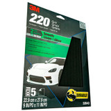 3M Wetordry Sandpaper, 32043, 9 in x 11 in, 220 grit, 5 per pack, 20
per case