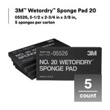 3M Wetordry Sponge Pad 20, 05526, 5 1/2 x 2-3/4 in x 3/8 in, 5 spongesper carton, 10 cartons/case 5526 Industrial 3M Products & Supplies | Black