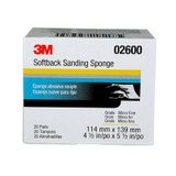 3M Softback Sanding Sponge, 02600, 4-1/2 in x 5-1/2 in, (115 mm x 140mm), Microfine, 20 sponges per pack, 6 packs/case 2600 Industrial 3M Products &
