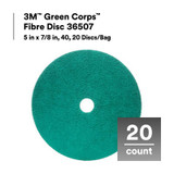3M Corps Fibre Disc 36507, 5 in x 7/8 in, 40, 20 Discs/bag, 5 bags/case 36507 Industrial 3M Products & Supplies | Green