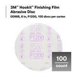 3M Hookit Finishing Film Abrasive Disc 260L, 00968, 6 in, P1200, 100discs/carton, 4 cartons/case 968 Industrial 3M Products & Supplies | White