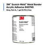 3M Scotch-Weld Metal Bonder Acrylic Adhesive Bead Free 8407NS, Gray,Part A, 1 Gallon Can, 4/case 14658
