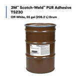 3M Scotch-Weld PUR Adhesive TS230, Off-White, 55 Gallon (400 lb), Drum