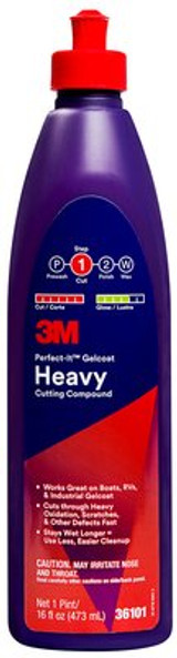 3M Perfect-It Gelcoat Heavy Cutting Compound, 36101, 1 pint (473 mL),
6 per case