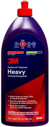 3M Perfect-It Gelcoat Heavy Cutting Compound, 36102, 1 quart (946 m L),6/case 36102 Industrial 3M Products & Supplies