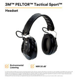 3M PELTOR Tactical Sport Electronic Headset MT16H210F-479-SV, 10ea/Case 4528