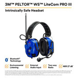 3M PELTOR WS LiteCom PRO III Headset - Headband - Intrinsically Safe- MT73H7F4D10NA-50 6713