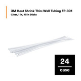 3M Heat Shrink Thin-Wall Tubing FP-301-1-48"-Clear-24 Pcs, 48 in Lengthsticks, 24 pieces/case 59856