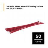 3M Heat Shrink Thin-Wall Tubing FP-301-3/4-48", 50/case 59867 Industrial 3M Products & Supplies | Red