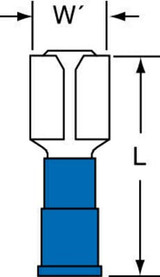 3M Scotchlok Female Disconnect, Vinyl Insulated Butted Seam MVU14-187DFK, 16-14 AWG, 1000/case 1776 Industrial 3M Products & Supplies