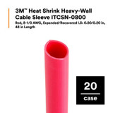 3M Heat Shrink Heavy-Wall Cable Sleeve ITCSN-0800, 48-in stick,20/case 55500 Industrial 3M Products & Supplies | Red