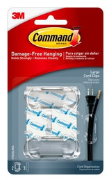 Command Clear Large Cord Clips, 17303CLRES, 2 Clips, 3 Strips 94245 Industrial 3M Products & Supplies | Transparent