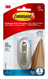 Command Traditional Hook 17051BN-B Medium 31499 Industrial 3M Products & Supplies | Brushed Nickel