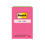Post-it Notes 660-3AN, 4 in x 6 in (101 mm x 152 mm) Cape TownCollection, Lined, 3 Pads/Pack 59005