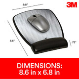 3M Precise Mouse Pad with Gel Wrist Rest, , Optical Mouse Performanceand Battery Saving Design, 8.6" x 6.8", Vertex, MW309LE 80721