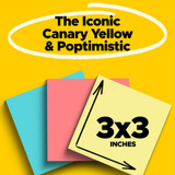 Post-it Notes 654-14-4B, 3 in x 3 in (76 mm x 76 mm), Canary Yellow 46987