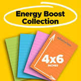 Post-it Super Sticky Notes 4621-SSAU, 4 in x 6 in (101 mm x 152 mm) Energy Boost, Lined, 4 Pads/Pack 98045