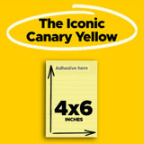 Post-it Super Sticky Notes 4621-SSCY, 4 in x 6 in Canary Yellow Lined 4pk 45 sh/pad 47400
