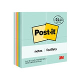 Post-it  654-24APVAD, 3 in x 3 in (76 mm x 76 mm), Marseille Colors