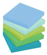 Post-it Super Sticky Recycled Notes 654-6SST, 3 in x 3 in (76 mm x 76mm) Bora Bora Collection 96701