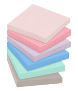 Post-it Super Sticky Recycled Notes 654-6SSNRP, 3 in x 3 in (76 mm x 76 mm), Wanderlust Pastels Collection