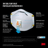 3M Paint Sanding Valved Respirator 8511P1-C-PS, 1 ea/pk, 4 pks/cs 76499