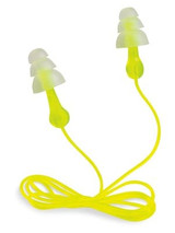 Peltor Sport Tri-Flange Corded Reusable Earplugs 97317-10DC, 3 PairPack Neon Yellow 61006