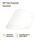 3M Clear Propionate Faceshield W96, 82700-00000, Molded 10 EA/Case 82700