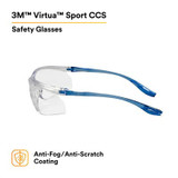 3M Virtua Sport CCS Protective Eyewear 11796-00000-20 Clear Anti-FogLens, 20 EA/Case 11796