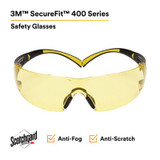3M SecureFit Safety Glasses SF403SGAF-YEL, Yellow/Black, AmberScotchgard Anti-fog Lens, 20 EA/Case 27735