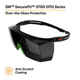 3M SecureFit 3700 Series, SF3750AS-BLK, Black Temple Shade 5.0 OTG Anti-scratch lens, 10 ea/Case 27917