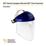 3M Ratchet Headgear H8A, 82782-00000, with 3M Clear Propionate
Faceshield W96 5 EA/Case