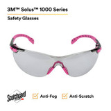 3M Solus 1000-Series Safety Glasses S1407SGAF, Pink/Black, I/O GrayScotchgard Anti-fog Lens, 20 EA/Case 27445