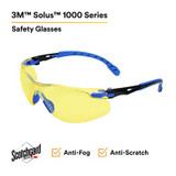 3M Solus 1000-Series Glasses S1103SGAF, Black/Blue, Amber ScotchgardAnti-Fog Lens, 20 EA/Case 27188