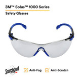 3M Solus Protective Eyewear 1000 Series S1107SGAF Blue/Black,Scotchgard Anti-fog Lens, 20EA/Case 27597