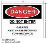 3M Diamond Grade Safety Sign 3MN203DG, "DANGER‚Ä¶SPACE", 6 in x 5 in,10/Package 38873