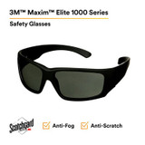 3M Maxim Elite 1000 Series, MXE1002SGAF-BLK, Black Frame, Scotchgard Anti-Fog Coating, Gray AF-AS Lens, 20 ea/Case 42952